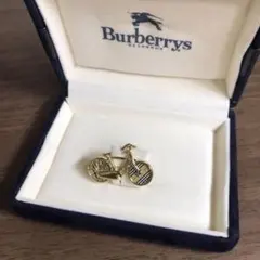 【未使用・箱付】Burberrys ネクタイピン 自転車モチーフ ノバチェック