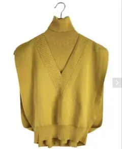 SNIDEL イエローニットベスト Vネック タートルネック