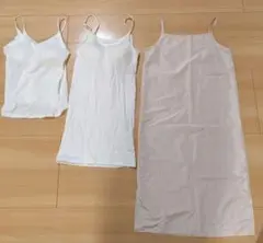 ★美品★UNIQLO他　カップ付ホワイトキャミソール3点セット　Мのサムネイル