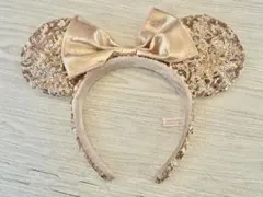 ディズニー カチューシャ ミニー スパンコール ピンクゴールド