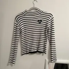 JENNI ストライプ タートルネック セーター　140