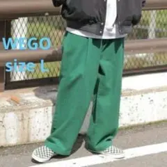 ウィゴー メンズL SKATERSパンツ タックイージーチノパン 緑 ワイド