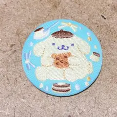 サンリオキャラクターズ刺繍缶バッジつきBiscuit2①ポムポムプリン缶バッジ