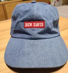 BEN DAVIS キャップ 水色 デニム風 赤ロゴ フリーのサムネイル
