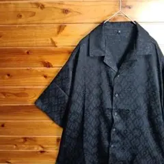 極美品【LADMUSICIAN】（44）半袖シャツ 開襟 ブラック ペイズリー