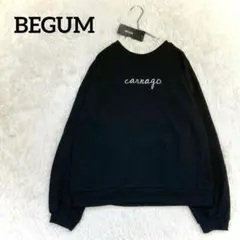 極美品◆ビーガム ハイネック　ロゴトレーナー【M】スウェット　ブラック　タグ付き
