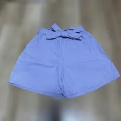 ユニクロ　キッズ　パープル　ギンガムチェック　ハーフパンツ