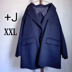 +J　カシミヤブレンド　チェスターコート　オーバーサイズ　濃紺　ビッグ