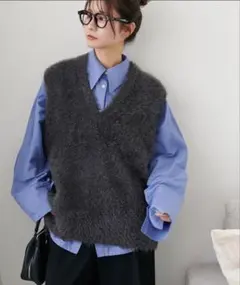 DISCOAT フェザーヤーンチュニックベスト