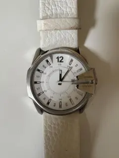 Diesel ホワイトレザー腕時計