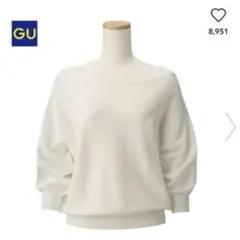 【美品】GU オフショルダーセーター 七分袖 セーター ニット ジーユー 白 M