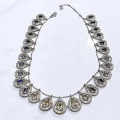 【美品】スワロフスキー ネックレス グラデーション ティアドロップ 雫型