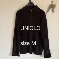 UNIQLO ジッパー付きハイネック Mサイズ リブ編み 使用感あり