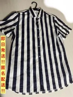 ZARA MANストライプ　半袖シャツ　スーパースリムフィット