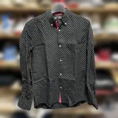 BEAMS 黒白ドット柄 長袖シャツ Mのサムネイル