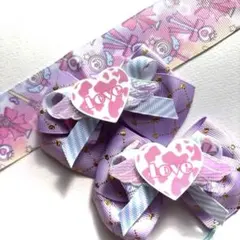 ハンドメイド　キッズ　ゆめかわ　ヘアゴム　リボンたっぷり２点set 257.