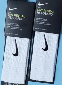 白リビール２本セットナイキヘアバンドNIKEヘッドバンド汗対策