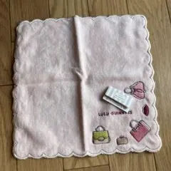 【新品未使用】LULU GUINNESS ハンカチ タオルハンカチ ピンクのサムネイル