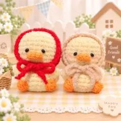 ふわふわあひる あみぐるみ