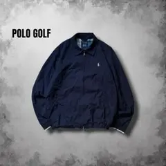 PoloGolf ダブルジップハリントンジャケット ネイビー 撥水 ドローコード