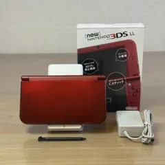 6-027 Newニンテンドー3DS LL メタリックレッド 箱付き 上下IPS