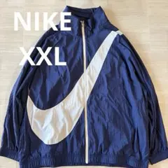 NIKE ナイロンジャケット XXL ビッグスウォッシュ ネイビー
