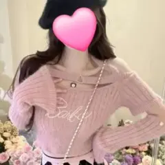 アーム付きピンクニット♡韓国ファッション Y2k