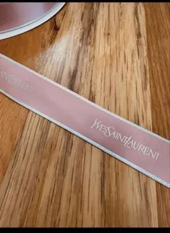 イヴサンローランyslラッピングリボンピンク2.5cm×3m クラフト