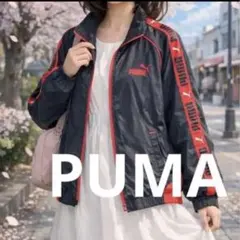 値下げ　人気】PUMA プーマ キッズ ジャージ 150 サイドロゴ テープ 黒のサムネイル