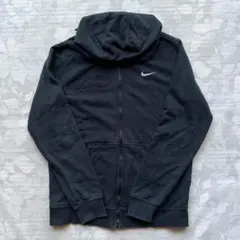 NIKE ナイキ 刺繍ロゴ フルジップパーカー L ブラック 黒 古着