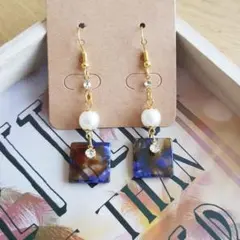 ゆらゆらピアス。:°ஐ♡*ブルー*ブラウン　No.246