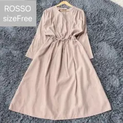 URBAN RESEARCH ROSSO スウェードサテン切替ワンピースベージュ