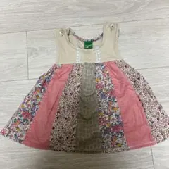 【美品】ラグマート　花柄 ジャンバースカート 90cm