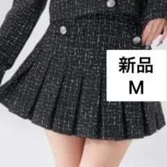 新品未開封　ダーリッチ darichツイードチェックプリーツミニスカート　M