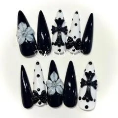 現品 ネイルチップ 十字架　シズニルック 痛ネイル　ウィッシュコア クロムネイルのサムネイル
