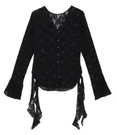 匿名配送■AMERI　UND 2WAY CUT LACE FRILL TOPのサムネイル