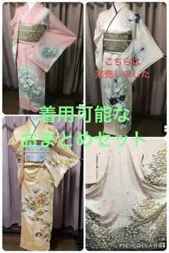 【まとめ売り】着用可能　華やかなお着物3枚セット