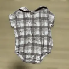 チェック柄　ロンパース
