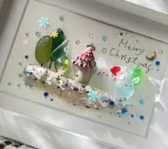 シーグラスアート インテリア雑貨 フレームアート クリスマス