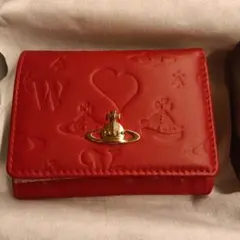 Vivienne Westwood 三つ折り財布 マット 赤