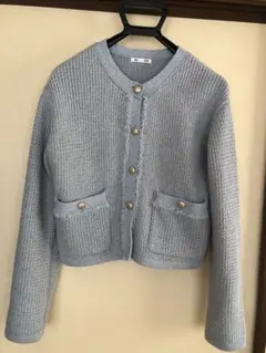 GUノーカラージャケット ライトブルーMサイズ