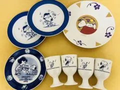 【非売品•箱つき】スヌーピー食器セット〈大皿1中皿3ペアカップ2〉 青森銀行