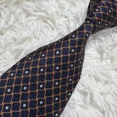 極美品✨ブルガリ セッテピエゲ シルク 小紋柄 ダイヤドット柄ネクタイ