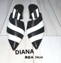 ★美品★DIANA ダイアナ ミュール パンプス 本革 レッドソール