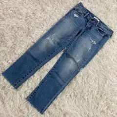 moussy マウジー デニム パンツ ダメージ加工 ブルー サイズ26