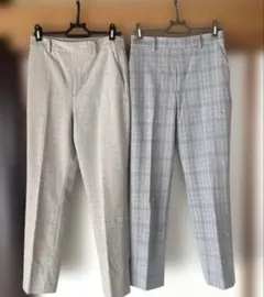 UNIQLO チェック柄 スマートアンクルパンツ　2枚セット　春夏秋用