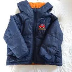 MIKIHOUSE フード付きダウンコート リバーシブル ネイビー 90