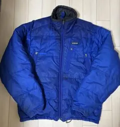 02s Patagonia パフジャケット　ブルー　フードなし