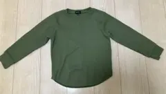 【グリーンレーベルリラクシング】カーキ長袖Tシャツ 120cm