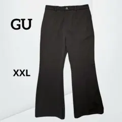 【ジーユー】 フレアパンツ ブラック きれいめ ストレッチ 脚長効果 3L